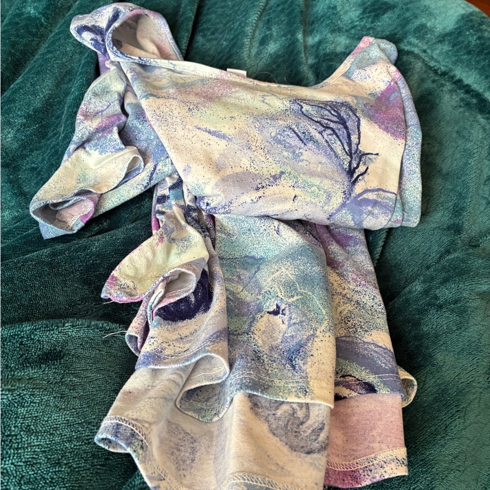 LuLaRoe Blue and Purple Abstract Top